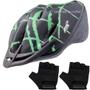 Imagem de Capacete Ciclismo Feminino Masculino Bike Ptk Ajustável Com Viseira + Par de Luvas