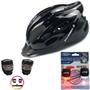 Imagem de Capacete Ciclismo Tsw Bike Mtb Com Sinalizador De Led Leve E Resistente + Par De Sinalizador