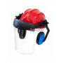 Imagem de Capacete Com Abafador+Viseira Plastcor Vermelho  70001319