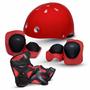 Imagem de Capacete com kit proteção Little child  Rava Play Vermelho