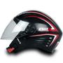 Imagem de Capacete Com Viseira Azul Moto X Open Preto Vermelho 58