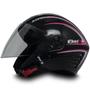 Imagem de Capacete Com Viseira Dourada Moto X Open Preto Rosa Tam 56