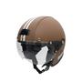 Imagem de Capacete De Moto Aberto Retro Custom Couro Premium Viseira Cristal