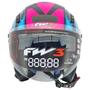 Imagem de Capacete de Moto FW3 X Open UP Fox Rosa com Azul Oculos Interno Tam 58