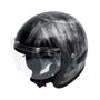 Imagem de Capacete de Moto Retro Old School Kraft Premium Lancamento Risco Preto Prata