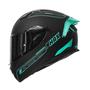 Imagem de Capacete de motocicleta HAX Obsidian Full Face Dual Visor Matte Black Aqua S