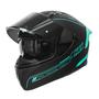 Imagem de Capacete de motocicleta HAX Obsidian Full Face Dual Visor Matte Black Aqua S