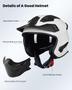 Imagem de Capacete de motocicleta ILM Open Face 3/4 Half DOT modelo 726X branco