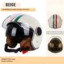 Imagem de Capacete de Motocicleta Vintage Retro com Certificação DOT - Aberto, para Homens