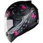 Imagem de Capacete Ebf New Spark Borboleta Preto e Rosa Fosco Mais Viseira Fumê