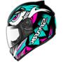 Imagem de Capacete Ebf New Spark Dragon Verde e Rosa Mais Viseira Fumê