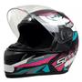 Imagem de Capacete Ebf Spark Dragon Preto Rosa Mais Viseira Cristal e Reparo