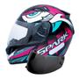 Imagem de Capacete Ebf Spark Dragon Preto Rosa Mais Viseira Fumê