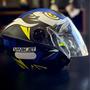 Imagem de Capacete ebf spark jet dragon preto azul e amarelo sergeant