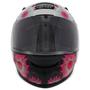 Imagem de Capacete Fechado Feminino EBF Fechado E0X Fada Preto Rosa e Branco + Viseira Camaleão Colorida