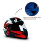 Imagem de Capacete Fechado Moto Com Narigueira Gtn Masculino Acolchoado Resistente Preto E Vermelho 56 Fw3