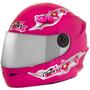 Imagem de Capacete Fechado Para Menina Rosa Pro Tork Liberty Four Kids For Girls Viseira Cromada