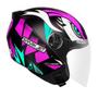 Imagem de Capacete Feminino Aberto Ebf Spark Jet Dragon Rosa Fosco Moto Motoqueiro Motociclista