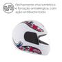 Imagem de Capacete Feminino Branco Tamanho 58 ProTork Viseira Cristal Casco Em ABS E Cinta Jugular Com Fecho Revestido Em EPS