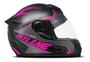 Imagem de Capacete Feminino Fechado Moto Mixs Mx2 Skyline Esportivo Preto Rosa C/ Selo Inmetro LANÇAMENTO