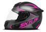 Imagem de Capacete Feminino Fechado Moto Mixs Mx2 Skyline Esportivo Preto Rosa C/ Selo Inmetro LANÇAMENTO