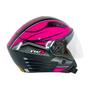 Imagem de Capacete Feminino Moto Aberto X Open Preto/Rosa Viseira Cristal Inmetro Tamanho 60 - FW3