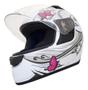 Imagem de Capacete Feminino Moto Ebf Spark New Borboleta Branco Brilhante