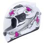 Imagem de Capacete Feminino Moto Ebf Spark New Borboleta Branco Brilhante