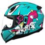 Imagem de Capacete Feminino Norisk Razor Mad Azul Moto Fechado