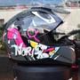 Imagem de Capacete Feminino Norisk Razor Mad Cinza Moto Fechado