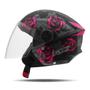 Imagem de Capacete Feminino Para Motociclista Aberto Protork New Liberty 3 Flowers Oferta