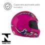 Imagem de Capacete Feminino Rosa Tamanho 60 ProTork Viseira Cristal Casco Em ABS E Cinta Jugular Com Fecho Revestido Em EPS