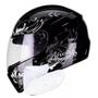 Imagem de Capacete Fly F9 Lyrical Preto Branco Com Viseira Cristal Extra