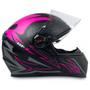 Imagem de Capacete Fw3 Fechado Gt2 Preto Fosco Rosa Mais Viseira Cristal 2.2mm