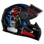 Imagem de Capacete Fw3 Gt Skull Caveira Preto - Brilha No Escuro