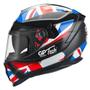 Imagem de Capacete Gp Tech V128 Com Viseira Solar  UK Reino Unido Azul  Vermelho 56 Brilho