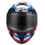 Imagem de Capacete Gp Tech V128 Com Viseira Solar  UK Reino Unido Azul  Vermelho 58 Brilho