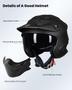 Imagem de Capacete ILM Open Face Motorcycle 3/4 Half DOT 726X Matte Black