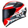 Imagem de Capacete KYT TT Course Gear Vermelho Mais Viseira Camaleão e Spoiler Fumê