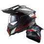 Imagem de Capacete LS2 Explorer MX 701 Frontier Titanium/Vermelho 62/XL - masculino - feminino - carbono - oculos interno - motociclista - motoqueiro