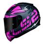 Imagem de Capacete LS2 FF353 Rapid Cromo Preto e Rosa Fosco Mais Viseira Camaleão