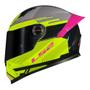 Imagem de Capacete LS2 FF358 Classic S Digital Rosa e Amarelo Mais Viseira Camaleão