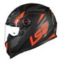 Imagem de Capacete LS2 FF358 Tank Preto e Laranja Fosco Fechado Moto