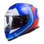 Imagem de Capacete LS2 FF800 Storm Slant  Azul e Vermelho Mais Viseira Camaleão