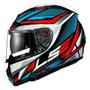 Imagem de Capacete LS2 Vector Evo FF397 Rider Azul e Vermelho 62/XL - Motoqueiro - Motociclista - Tricomposto - Óculos interno Masculino - Feminino