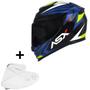 Imagem de Capacete Masculino Asx Eagle Street Azul Esportivo + Viseira