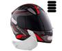 Imagem de Capacete Masculino Ebf Spider Vermelho Mais Viseira Fumê e Adesivo Preto