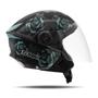 Imagem de Capacete moto aberto Feminino New Three Floral Brilhante 