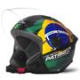 Imagem de Capacete moto Aberto New Liberty 3 Patriota personalizado com a bandeira do Brasil viseira cristal