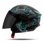 Imagem de Capacete Moto Aberto New Liberty Three 3 Flowers Brilhante Viseira Fumê Pro Tork